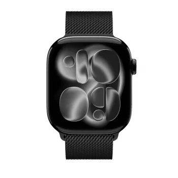Crong Milano Steel Bracelete Milanese Loop em aço inoxidável para Apple Watch 38/40/41/42 mm (preto)