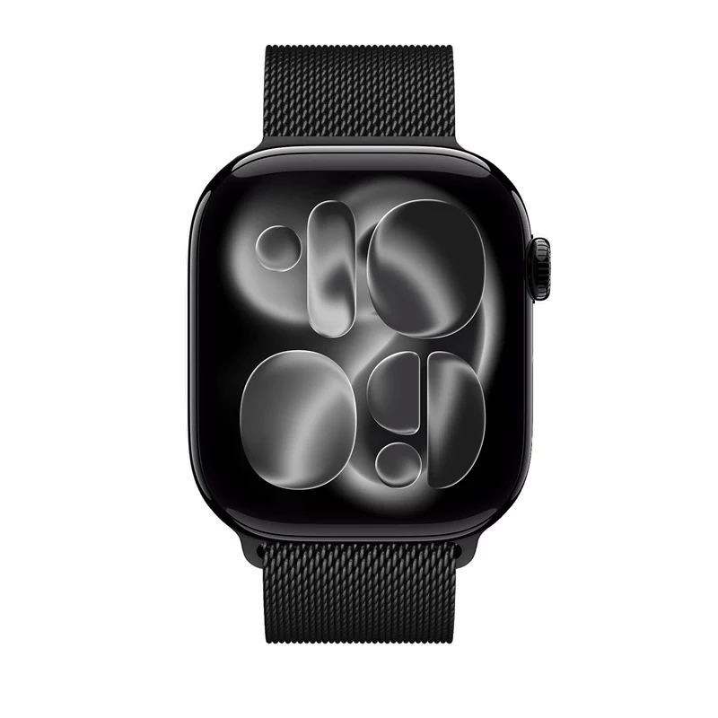 Crong Milano Steel Bracelete Milanese Loop em aço inoxidável para Apple Watch 38/40/41/42 mm (preto)