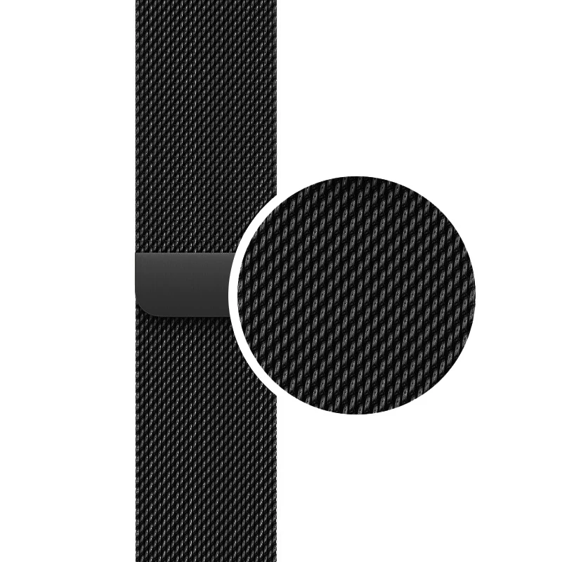 Crong Milano Steel Bracelete Milanese Loop em aço inoxidável para Apple Watch 38/40/41/42 mm (preto)