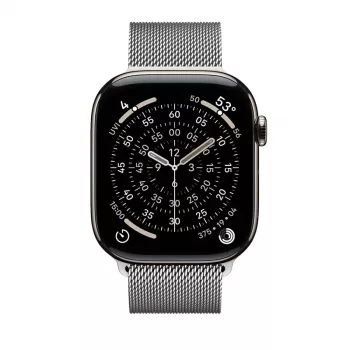 Crong Milano Steel Bracelete em aço inoxidável para Apple Watch 44/45/46/49 mm prateado