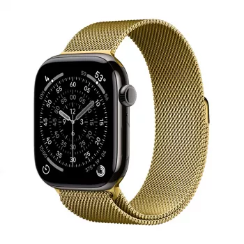 Crong Milano Steel - Bracelete em aço inoxidável para Apple Watch 42/44/45/49 mm (dourado)