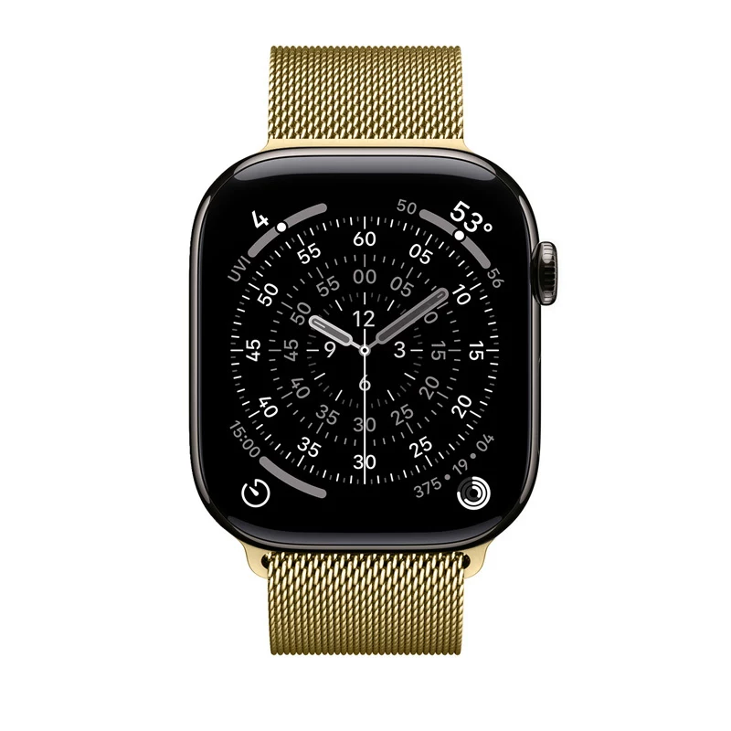 Crong Milano Steel - Bracelete em aço inoxidável para Apple Watch 42/44/45/49 mm (dourado)