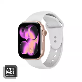 Crong Bracelete de silicone líquido para Apple Watch 38/40/41/42 mm (branco)