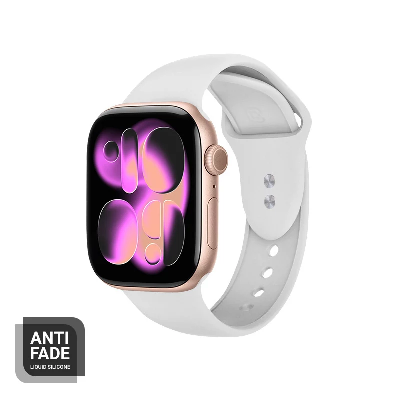 Crong Bracelete de silicone líquido para Apple Watch 38/40/41/42 mm (branco)