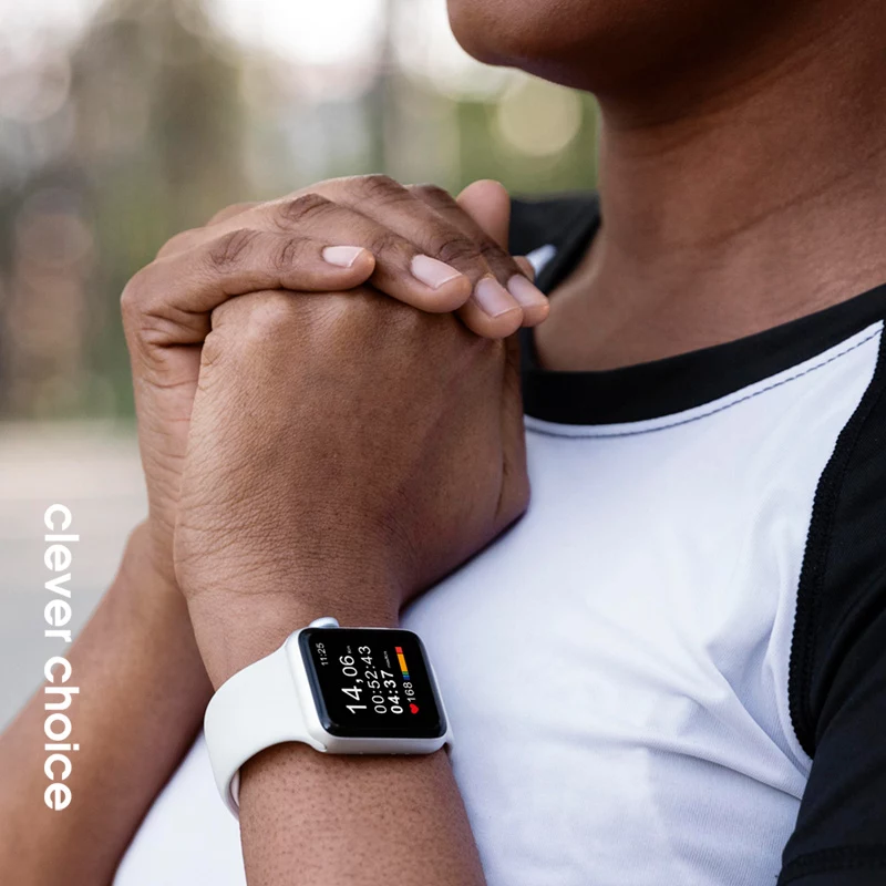 Crong Bracelete de silicone líquido para Apple Watch 38/40/41/42 mm (branco)