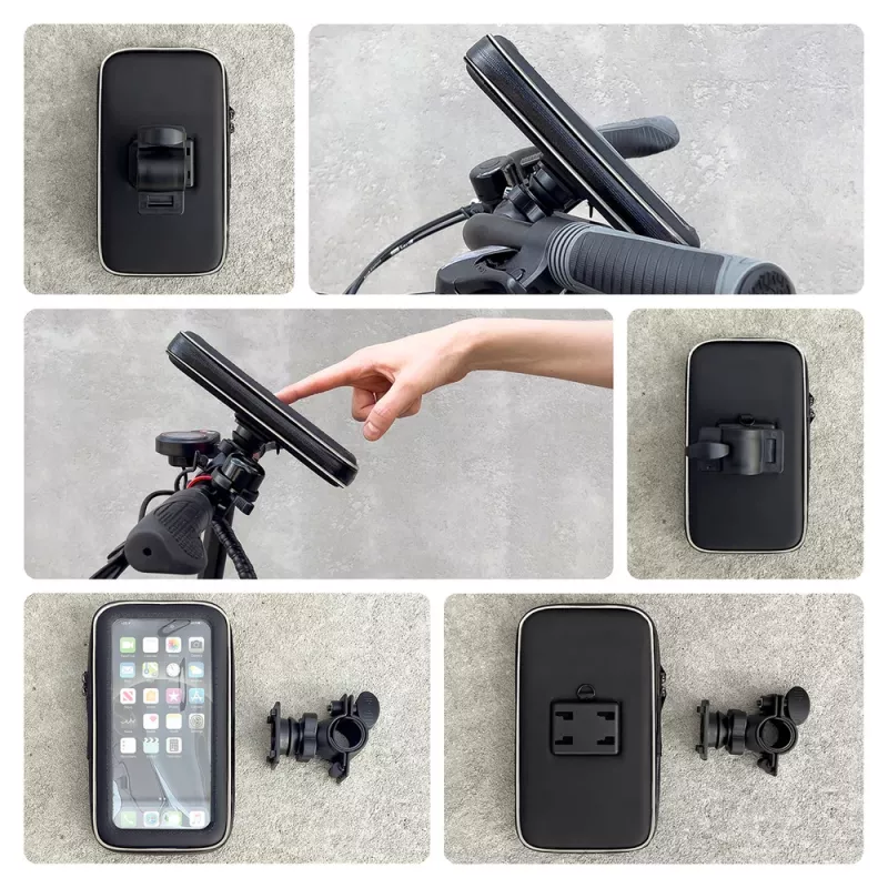 Wozinsky suporte universal de guiador para telefone para bicicleta, mota, trotinete elétrica - preto (WBHBK7)