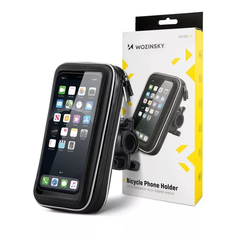 Wozinsky suporte universal de guiador para telefone para bicicleta, mota, trotinete elétrica - preto (WBHBK7)