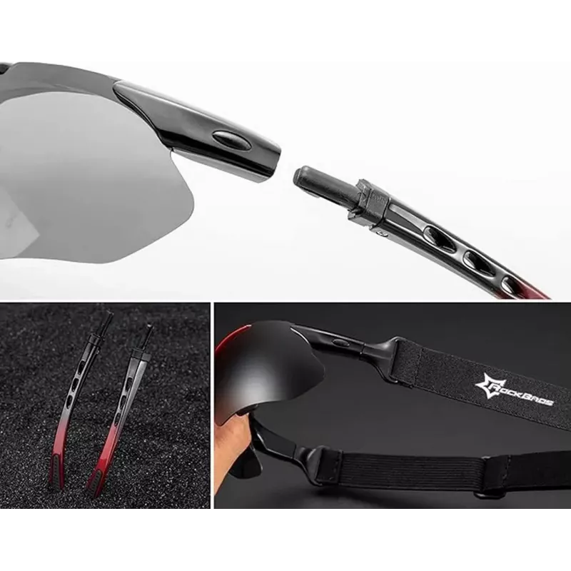 ROCKBROS óculos de ciclismo fotocromáticos UV400 armação TR90 - preto