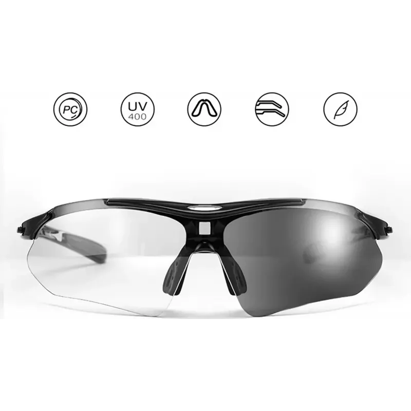 ROCKBROS óculos de ciclismo fotocromáticos UV400 armação TR90 - preto