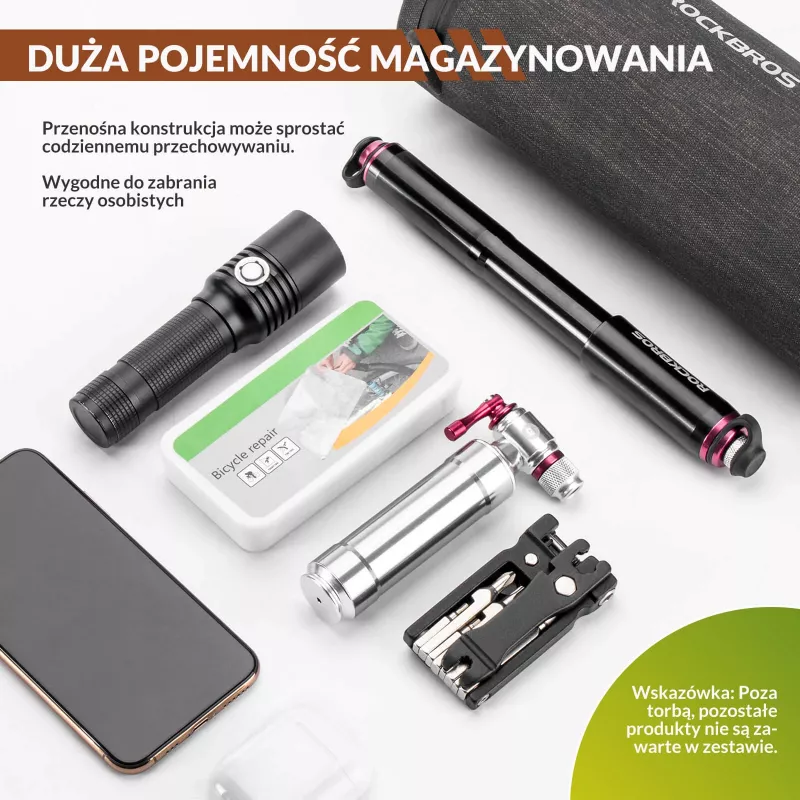Bolsa de guiador de bicicleta impermeável ROCKBROS AS-051 - preto