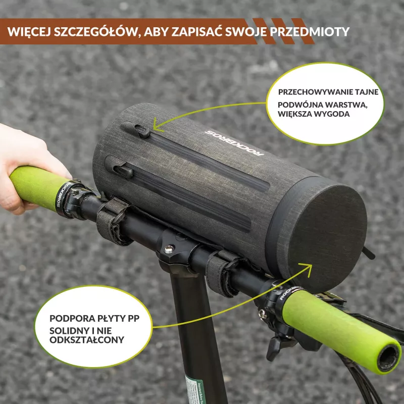 Bolsa de guiador de bicicleta impermeável ROCKBROS AS-051 - preto
