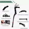 Descanso para bicicleta ROCKBROS JC1005BK - preto, ajustável 345-400mm, liga de alumínio, pé de borracha antiderrapante, para rodas de 24-29 polegadas