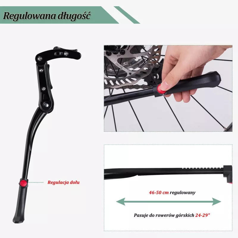 Descanso para bicicleta ROCKBROS JC1005BK - preto, ajustável 345-400mm, liga de alumínio, pé de borracha antiderrapante, para rodas de 24-29 polegadas