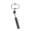 HURTEL Pau de selfie WC13YDS bastão telescópico 1,3 m com luz LED dupla e suporte para telemóvel - preto