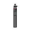 HURTEL Pau de selfie WC13YDS bastão telescópico 1,3 m com luz LED dupla e suporte para telemóvel - preto