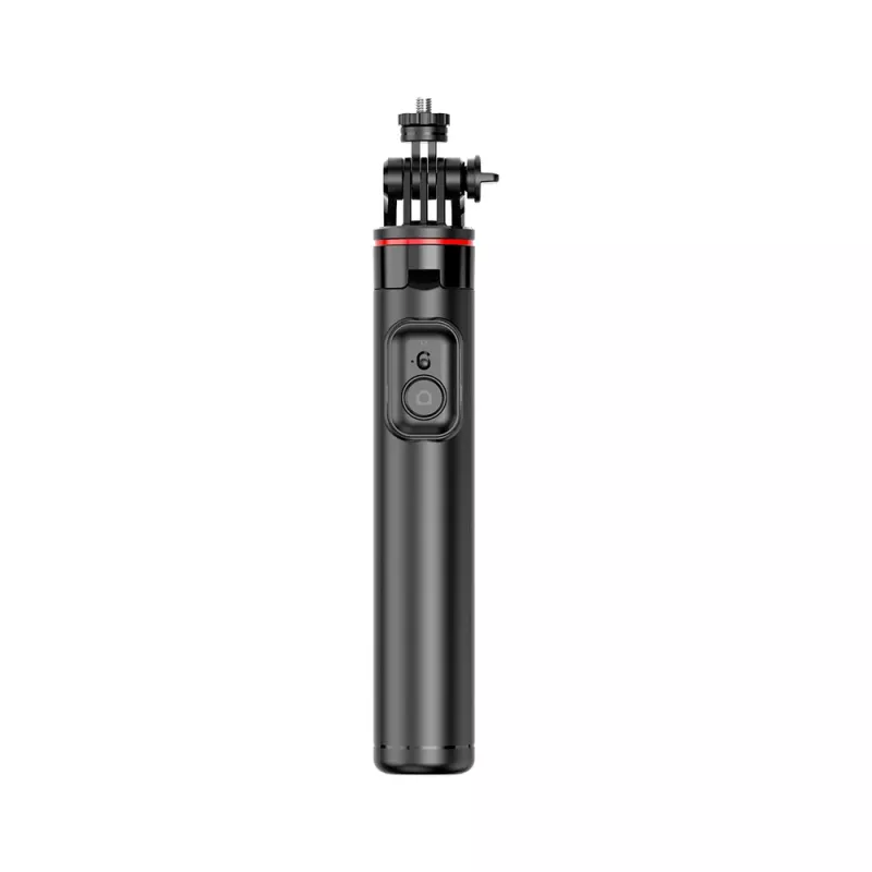 HURTEL Pau de selfie WC13YDS bastão telescópico 1,3 m com luz LED dupla e suporte para telemóvel - preto