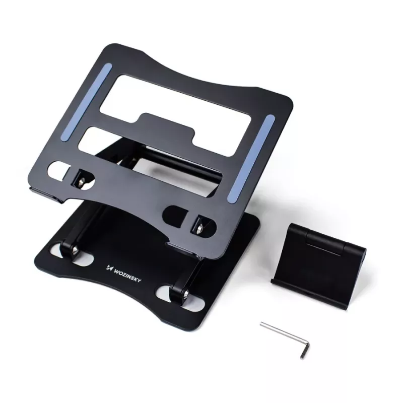 Suporte para portátil Wozinsky preto + suporte para telemóvel
