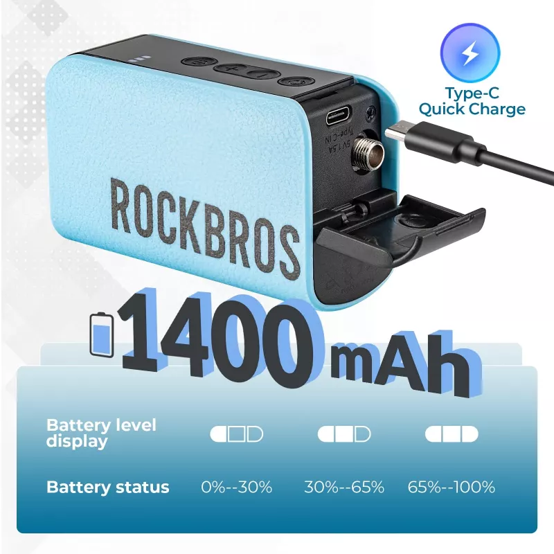 Bomba de ar elétrica ROCKBROS 42520006001 compressor digital para bolas/balões - Azul