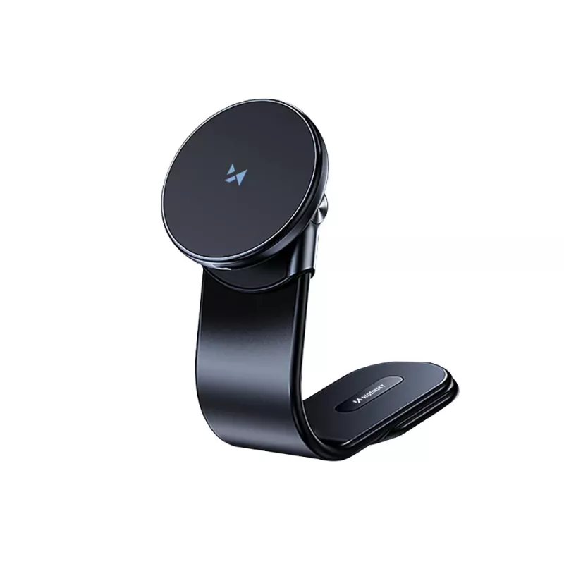 Suporte de telemóvel magnético para automóvel Wozinsky WCZ2Y2S com carregador sem fios MagSafe 15W para painel - Preto