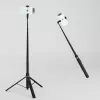 Pau de selfie premium Wozinsky WRZP1 com pernas de abertura automática, função de tripé, 1,7 m - Preto