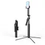 Pau de selfie premium Wozinsky WST-360YS 1,8 m com função de tripé, rastreamento facial por IA 360° automático, controlo por gestos - Preto