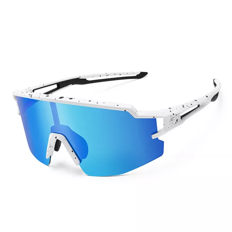 Óculos de ciclismo polarizados para criança ROCKBROS proteção UV400 branco azul lentes