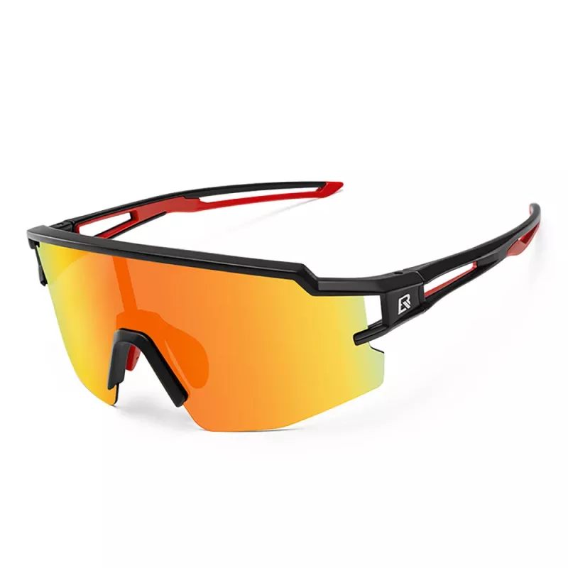 Óculos de ciclismo para criança ROCKBROS, polarizados, proteção UV400, armação preta, lentes cinzentas