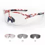 Óculos de ciclismo fotocromáticos ROCKBROS com proteção UV e lente corretiva - Padrão USA - Branco