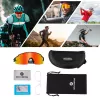 Óculos de ciclismo fotocromáticos ROCKBROS com proteção UV e lente RX - Lentes laranja - Armação preta