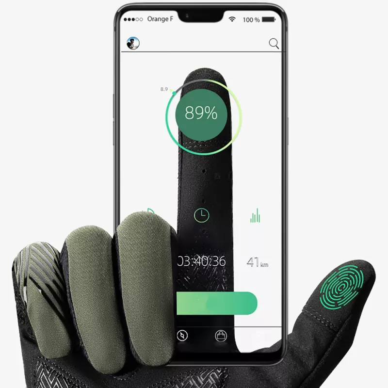 Luvas de ciclismo Rockbros de dedos completos primavera/verão/outono tamanho XXL verdes