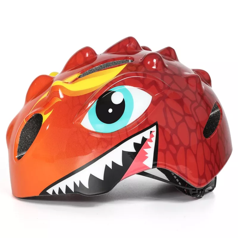 Wozinsky capacete de bicicleta para criança motivo dragão leve 50-54 cm - vermelho