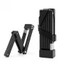 ROCKBROS cadeado dobrável 32140003001 cadeado com chave com suporte dobrável 88 cm preto