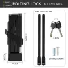 ROCKBROS cadeado dobrável 32140003001 cadeado com chave com suporte dobrável 88 cm preto