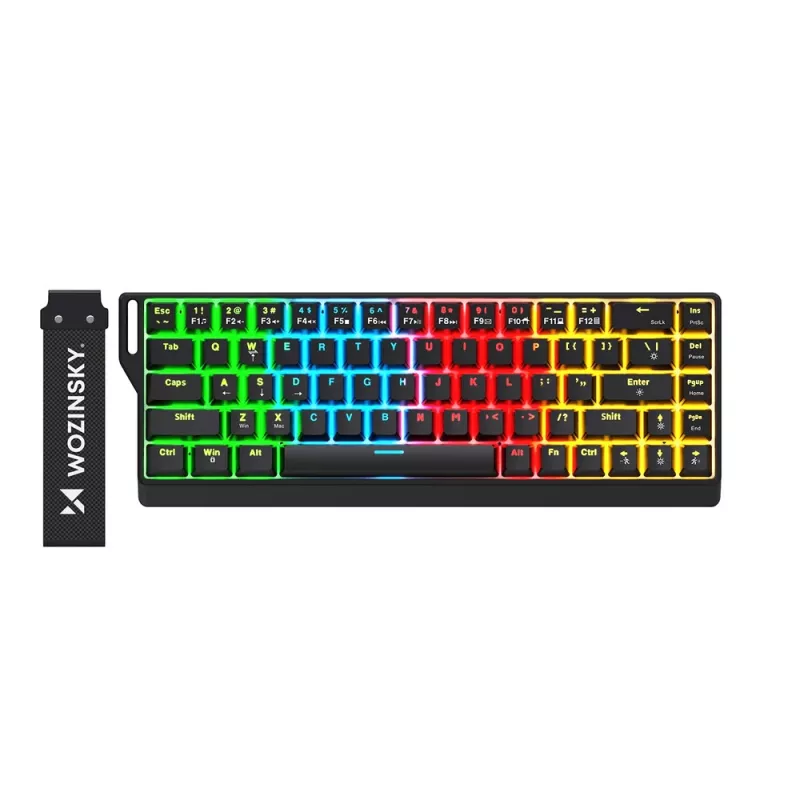 Wozinsky WKGP-1165 Teclado gaming mecânico, retroiluminação RGB, preto, switches Outemu Blue, tamanho completo, com fios USB