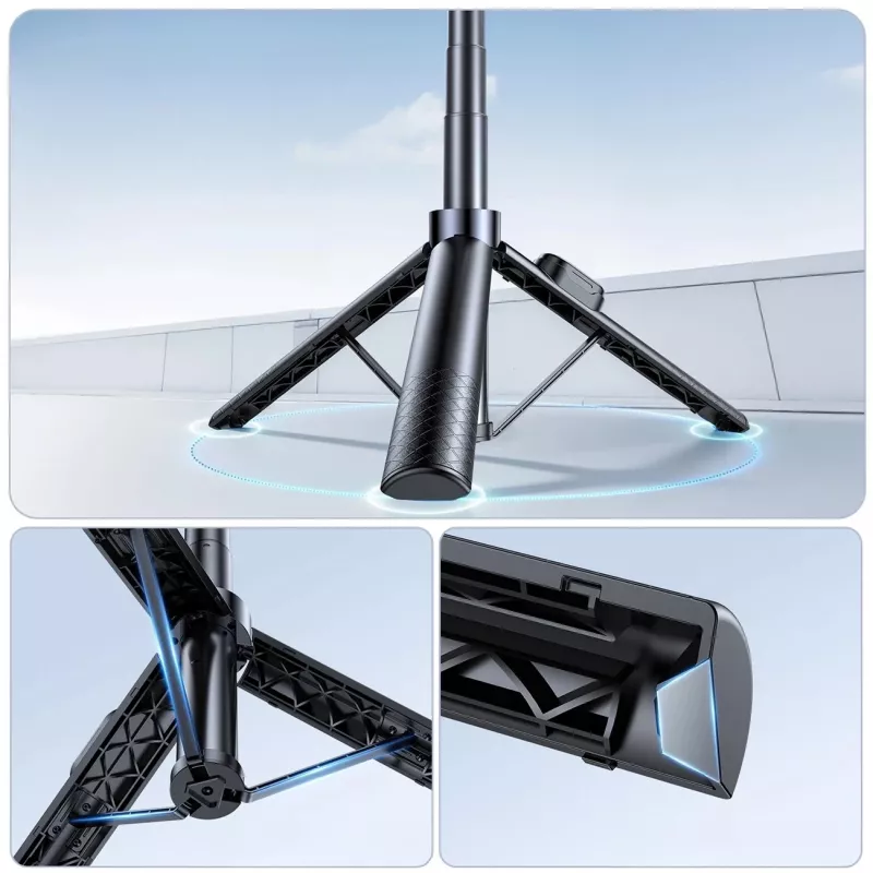 Wozinsky Pau de selfie WC1Y30S Tripé telescópico 1,3 m com suporte para telemóvel - preto