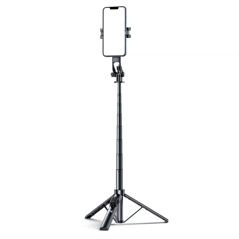 Wozinsky Pau de selfie WC1Y30S Tripé telescópico 1,3 m com suporte para telemóvel - preto