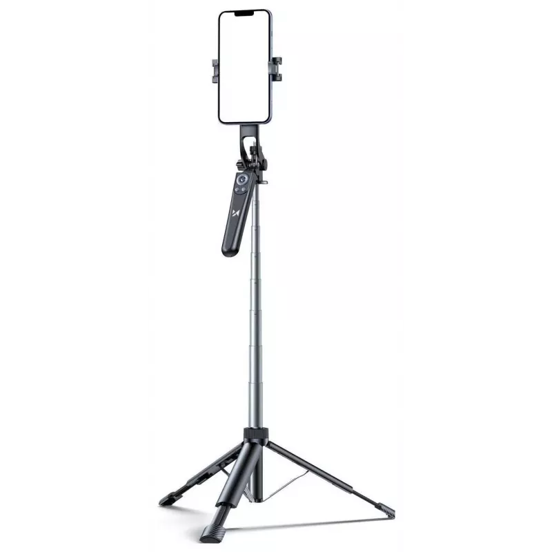 Pau de selfie Wozinsky WC1Y70S Tripé telescópico 1,7 m com suporte para telemóvel - preto