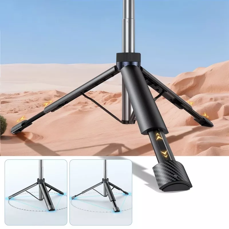 Pau de selfie Wozinsky WC1Y70S Tripé telescópico 1,7 m com suporte para telemóvel - preto