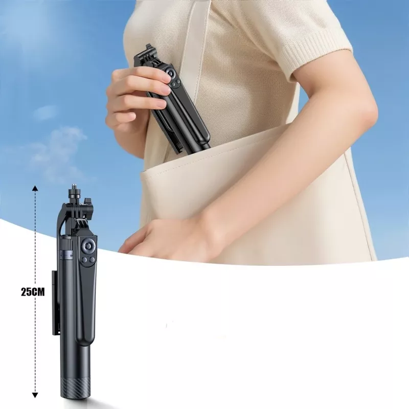 Pau de selfie Wozinsky WC1Y70S Tripé telescópico 1,7 m com suporte para telemóvel - preto