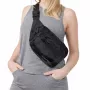 Wozinsky WSB-W1 Bolsa de cintura / bolsa de ombro unissexo com alça ajustável, repelente à água - preto