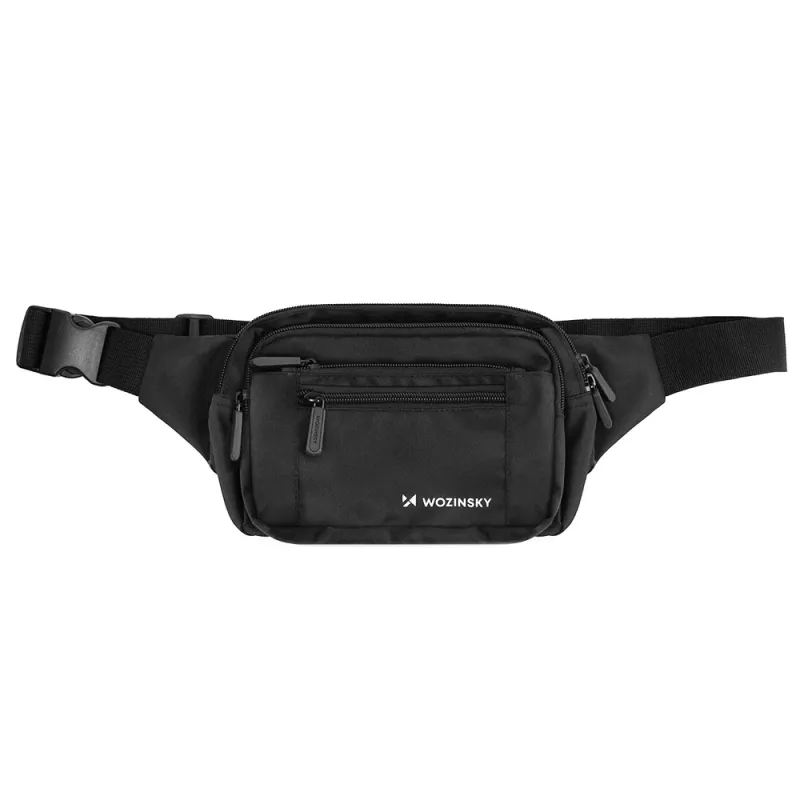 Wozinsky WSB-W1 Bolsa de cintura / bolsa de ombro unissexo com alça ajustável, repelente à água - preto