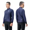 Casaco de ciclismo de inverno ROCKBROS YDWT014 de dupla camada, forro térmico, corta-vento, repelente à água, azul, tamanho M