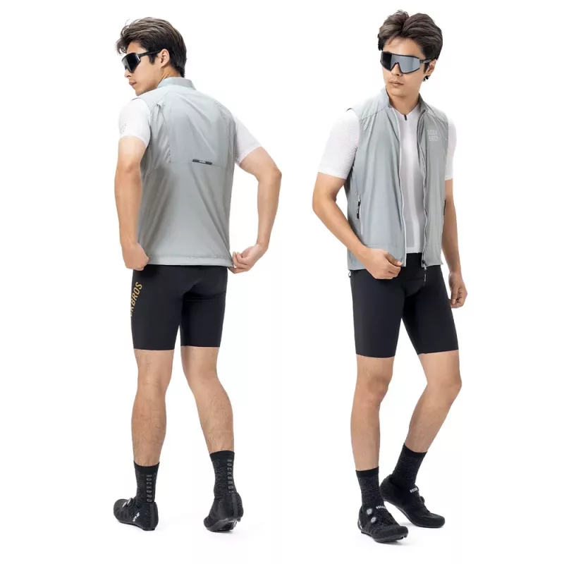 Colete de ciclismo corta-vento ROCKBROS YDMJ003 primavera/outono tamanho S Branco-Cinzento