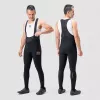 ROCKBROS YDCK012-1 Calças de ciclismo com alças para homem compridas térmicas de polar com almofada tamanho S preto