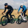 ROCKBROS Calças de ciclismo com alças YDCK012-1 térmicas de polar com almofada XXL preto