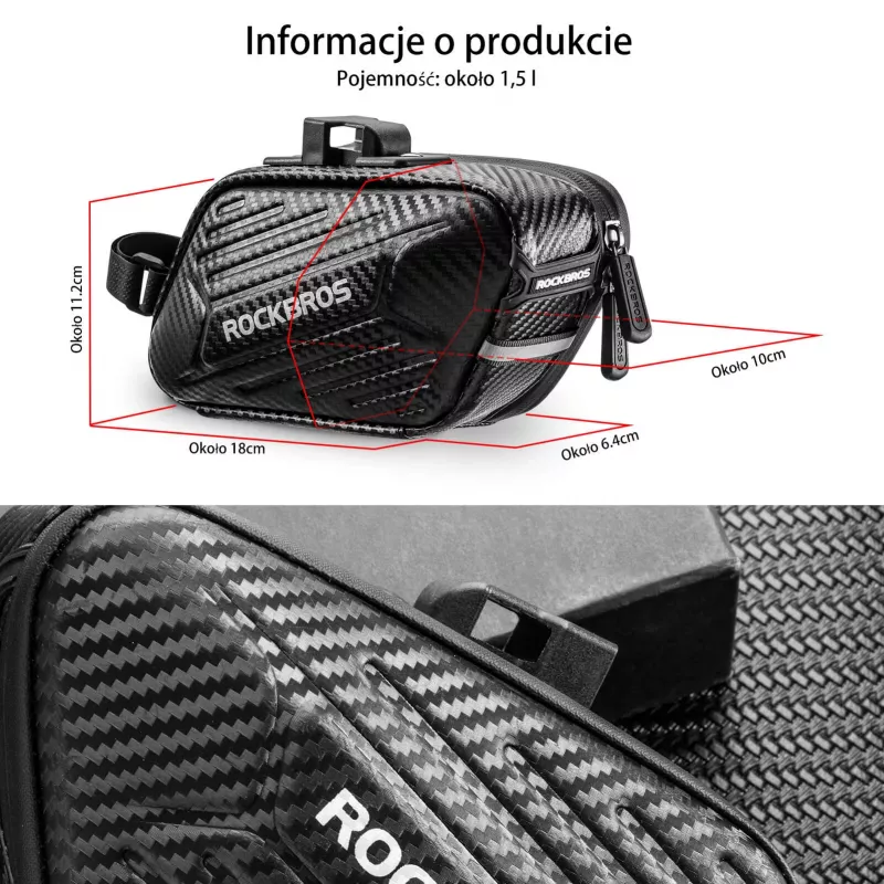 ROCKBROS B59 Bolsa de selim 1,5L - preto