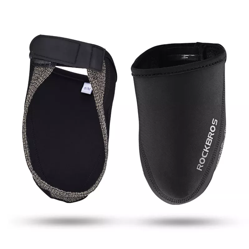 ROCKBROS LF1030 Protetores de dedos corta-vento térmicos para sapatos de ciclismo, preto, EU 36-42