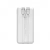 Powerbank Wozinsky WFC-15W 20000mAh 22.5W PD20W com cabos Lightning e USB-C integrados - branco