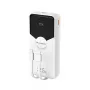 Powerbank Wozinsky WFC-15W 20000mAh 22.5W PD20W com cabos Lightning e USB-C integrados - branco