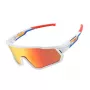 ROCKBROS SP383 Shining Warrior Óculos de ciclismo - armação branco mate, lentes polarizadas vermelhas